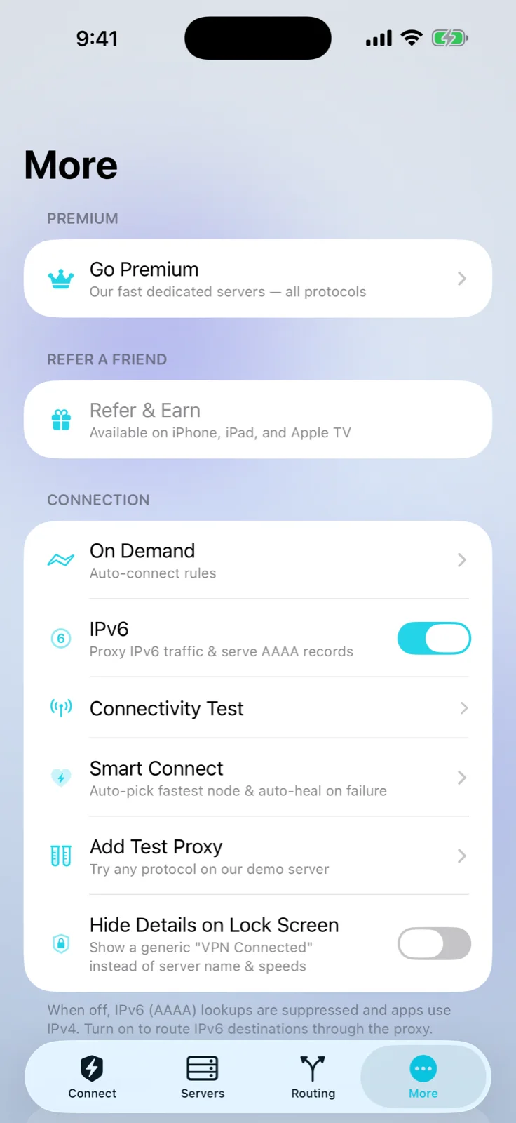 Tools and ad-block screen